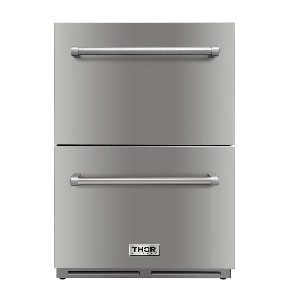 Thor Kitchen 24 Inch Indoor Outdoor Refrigerator Drawer in Stainless Steel - TRF2401U - The Home Selection