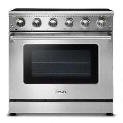 Thor Kitchen 3-Piece Appliance Package - 36" Electric Range, French Door Refrigerator, and Dishwasher in Stainless Steel - The Home Selection