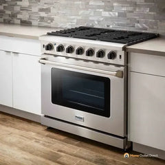 Thor Kitchen 3-Piece Appliance Package - 36" Gas Range, Dishwasher & Refrigerator in Stainless Steel - The Home Selection
