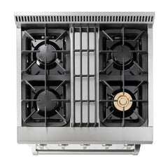 Thor Kitchen 3-Piece Pro Appliance Package - 30" Dual Fuel Range, Dishwasher & Refrigerator in Stainless Steel - The Home Selection