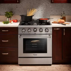 Thor Kitchen 3-Piece Pro Appliance Package - 30" Gas Range, Dishwasher & Refrigerator in Stainless Steel - The Home Selection