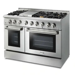 Thor Kitchen 3-Piece Pro Appliance Package - 48" Dual Fuel Range, Dishwasher & Refrigerator in Stainless Steel - The Home Selection