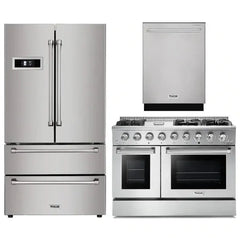 Thor Kitchen 3-Piece Pro Appliance Package - 48" Gas Range, Dishwasher & Refrigerator in Stainless Steel - The Home Selection