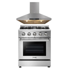 Thor Kitchen 30 in. Professional Natural Gas Range & Range Hood Package - The Home Selection