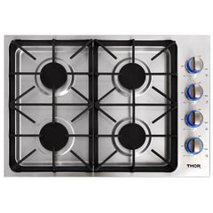 Thor Kitchen 30 Inch Professional Drop-In Gas Cooktop with Four Burners in Stainless Steel - TGC3001 - The Home Selection