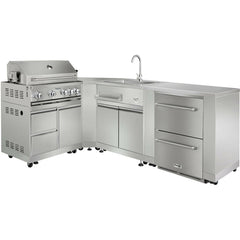 Thor Kitchen 32 Inch 4-Burner Gas BBQ Grill with Rotisserie in Stainless Steel - MK04SS304 - The Home Selection