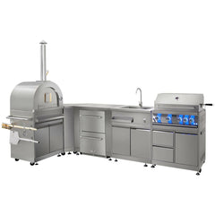 Thor Kitchen 32 Inch 4-Burner Gas BBQ Grill with Rotisserie in Stainless Steel - MK04SS304 - The Home Selection