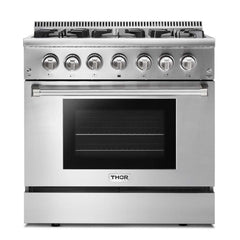 Thor Kitchen 36 Inch Professional Dual Fuel Range in Stainless Steel - HRD3606U - The Home Selection