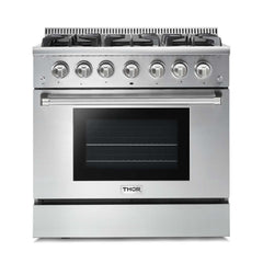 Thor Kitchen 36 Inch Professional Gas Range in Stainless Steel - HRG3618U - The Home Selection