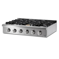 Thor Kitchen 36 Inch Professional Gas Rangetop in Stainless Steel - HRT3618U - The Home Selection