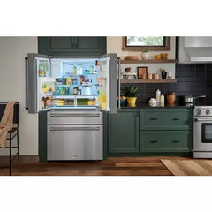 Thor Kitchen 4-Piece Appliance Package - 36-Inch Electric Range, Refrigerator with Water Dispenser, Dishwasher, & Microwave Drawer in Stainless Steel - The Home Selection