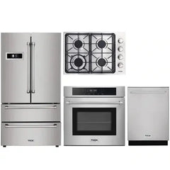 Thor Kitchen 4-Piece Pro Appliance Package - 30" Cooktop, Wall Oven, Dishwasher & Refrigerator in Stainless Steel - The Home Selection