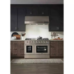 Thor Kitchen 4-Piece Pro Appliance Package - 48" Dual Fuel Range, French Door Refrigerator, and Dishwasher in Stainless Steel - The Home Selection