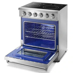 Thor Kitchen 5-Piece Appliance Package - 30-Inch Electric Range, Refrigerator with Water Dispenser, Dishwasher, Microwave Drawer, & Wine Cooler in Stainless Steel - The Home Selection