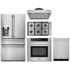 Thor Kitchen 5-Piece Pro Appliance Package - 36" Cooktop, Wall Oven, Under Cabinet Hood, Dishwasher & Refrigerator with Water Dispenser in Stainless Steel - The Home Selection