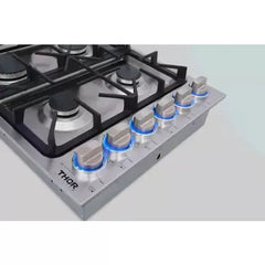 Thor Kitchen 5-Piece Pro Appliance Package - 36" Cooktop, Wall Oven, Wall Mount Hood, Dishwasher & Refrigerator with Water Dispenser in Stainless Steel - The Home Selection