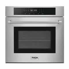 Thor Kitchen 5-Piece Pro Appliance Package - 36" Rangetop, Wall Oven, Wall Mount Hood, Dishwasher & Refrigerator with Water Dispenser in Stainless Steel - The Home Selection