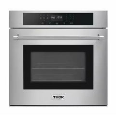 Thor Kitchen 5-Piece Pro Appliance Package - 48" Rangetop, Wall Oven, Pro Wall Mount Hood, Dishwasher & Refrigerator with Water Dispenser in Stainless Steel - The Home Selection