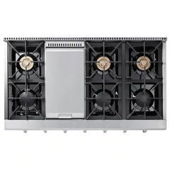 Thor Kitchen 5-Piece Pro Appliance Package - 48" Rangetop, Wall Oven, Wall Mount Hood, Dishwasher & Refrigerator in Stainless Steel - The Home Selection