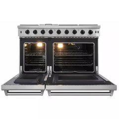 Thor Kitchen 6-Piece Appliance Package - 48-Inch Gas Range, Refrigerator with Water Dispenser, Under-cabinet Hood, Dishwasher, Microwave Drawer, & Wine Cooler in Stainless Steel - The Home Selection