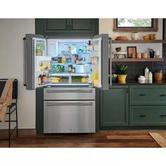 Thor Kitchen 6-Piece Appliance Package - 48-Inch Gas Range, Wall Oven, Pro Wall Mount Hood, Refrigerator with Water Dispenser, Dishwasher, Microwave Drawer, & Wine Cooler in Stainless Steel - The Home Selection