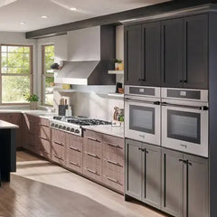 Thor Kitchen 6-Piece Appliance Package - 48-Inch Gas Range, Wall Oven, Pro Wall Mount Hood, Refrigerator with Water Dispenser, Dishwasher, Microwave Drawer, & Wine Cooler in Stainless Steel - The Home Selection