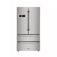 Thor Kitchen 6-Piece Pro Appliance Package - 30" Dual Fuel Range, French Door Refrigerator, Under Cabinet Hood, Dishwasher, Microwave Drawer, and Wine Cooler in Stainless Steel - The Home Selection