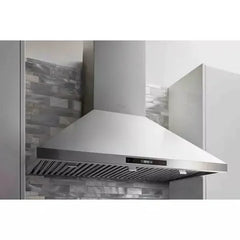 Thor Kitchen 6-Piece Pro Appliance Package - 36" Cooktop, Wall Oven, Wall Mount Hood, Refrigerator with Water Dispenser, Dishwasher & Microwave Drawer in Stainless Steel - The Home Selection