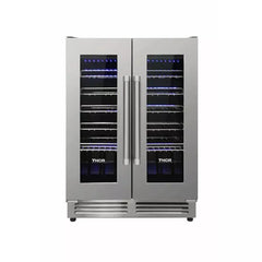 Thor Kitchen 6-Piece Pro Appliance Package - 48-Inch Gas Range, Refrigerator with Water Dispenser, Dishwasher, Under Cabinet Hood, Microwave Drawer, & Wine Cooler in Stainless Steel - The Home Selection