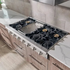 Thor Kitchen 6-Piece Pro Appliance Package - 48" Rangetop, Wall Oven, Pro Wall Mount Hood, Refrigerator, Dishwasher, & Microwave Drawer in Stainless Steel - The Home Selection