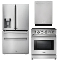 Thor Kitchen Appliance Package - 30 In. Electric Range, Refrigerator with Water and Ice Maker, Dishwasher - The Home Selection