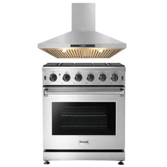 Thor Kitchen Appliance Package 30 in. Natural Gas Range, 30 in. Range Hood - The Home Selection