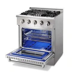 Thor Kitchen Appliance Package - 30 in. Propane Gas Burner/Electric Oven Range, Range Hood - The Home Selection