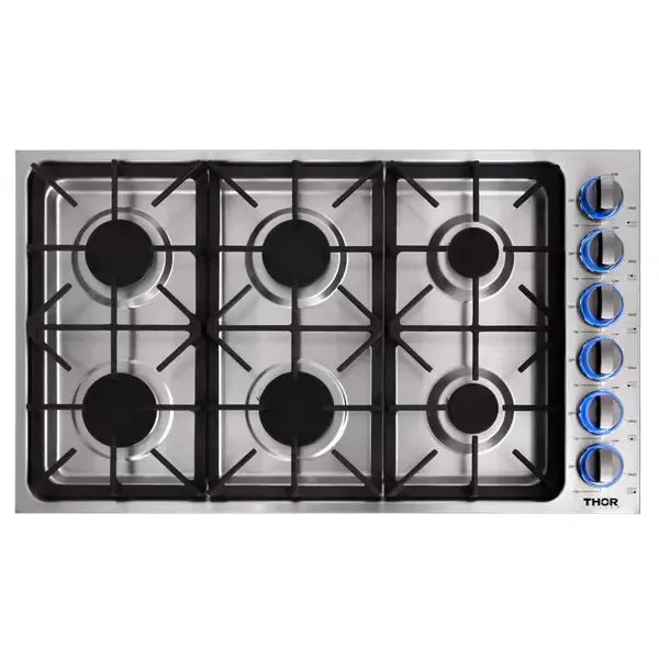 Thor Kitchen Appliance Package - 30 in. Wall Oven, 36 In. Cooktop, Range Hood, Refrigerator, Dishwasher - The Home Selection
