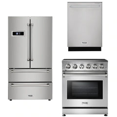 Thor Kitchen Appliance Package - 30 inch Electric Range, Counter-Depth Refrigerator, Dishwasher, - The Home Selection