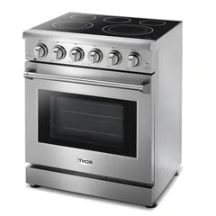 Thor Kitchen Appliance Package - 30 inch Electric Range, Range Hood, Counter-Depth Refrigerator, Dishwasher, Wine Cooler - The Home Selection