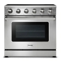 Thor Kitchen Appliance Package - 36 in. Electric Range, Range Hood, Microwave Drawer - The Home Selection