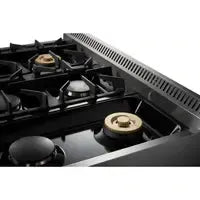 Thor Kitchen Appliance Package - 36 in. Gas Burner/Electric Oven Range & Range Hood Package - The Home Selection