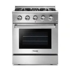 Thor Kitchen Package - 30 in. Gas Burner/Electric Oven Range, Range Hood, Refrigerator, Dishwasher, Wine Cooler - The Home Selection