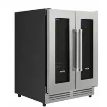 Thor Kitchen Package - 30 In. Gas Burner/Electric Oven Range, Range Hood, Refrigerator with Water and Ice Dispenser, Dishwasher, Wine Cooler - The Home Selection