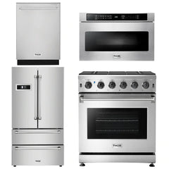 Thor Kitchen Package - 30 in. Natural Gas Range, Microwave Drawer, Refrigerator, Dishwasher - The Home Selection