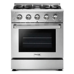 Thor Kitchen Package - 30 in. Professional Propane Gas Range, Microwave Drawer, Refrigerator, Dishwasher - The Home Selection