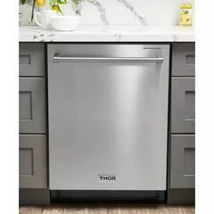 Thor Kitchen Package - 30 In. Propane Gas Burner/Electric Oven Range, Range Hood, Refrigerator with Water and Ice Dispenser, Dishwasher, Wine Cooler - The Home Selection