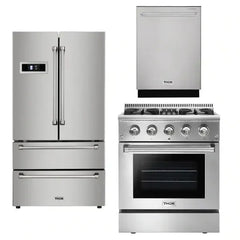 Thor Kitchen Package - 30 in. Propane Gas Burner/Electric Oven Range, Refrigerator, Dishwasher - The Home Selection