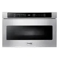 Thor Kitchen Package - 30 In. Propane Gas Range, Microwave Drawer, Refrigerator with Water and Ice Dispenser, Dishwasher - The Home Selection