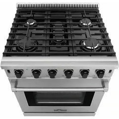 Thor Kitchen Package - 30 in. Propane Gas Range, Microwave Drawer, Refrigerator with Water and Ice Dispenser, Dishwasher - The Home Selection