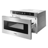 Thor Kitchen Package - 30 In. Propane Gas Range, Range Hood, Microwave Drawer, Refrigerator, Dishwasher, Wine Cooler - The Home Selection