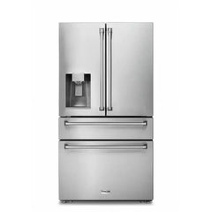 Thor Kitchen Package - 30 In. Propane Gas Range, Range Hood, Microwave Drawer, Refrigerator, Dishwasher, Wine Cooler - The Home Selection