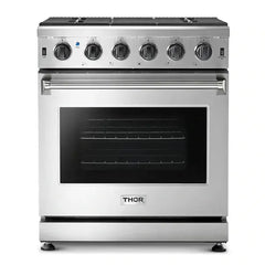 Thor Kitchen Package - 30 in. Propane Gas Range, Range Hood, Microwave Drawer, Refrigerator with Water and Ice Dispenser, Dishwasher - The Home Selection