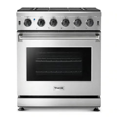 Thor Kitchen Package - 30 in. Propane Gas Range, Range Hood, Microwave Drawer, Refrigerator with Water and Ice Dispenser, Dishwasher, Wine Cooler - The Home Selection